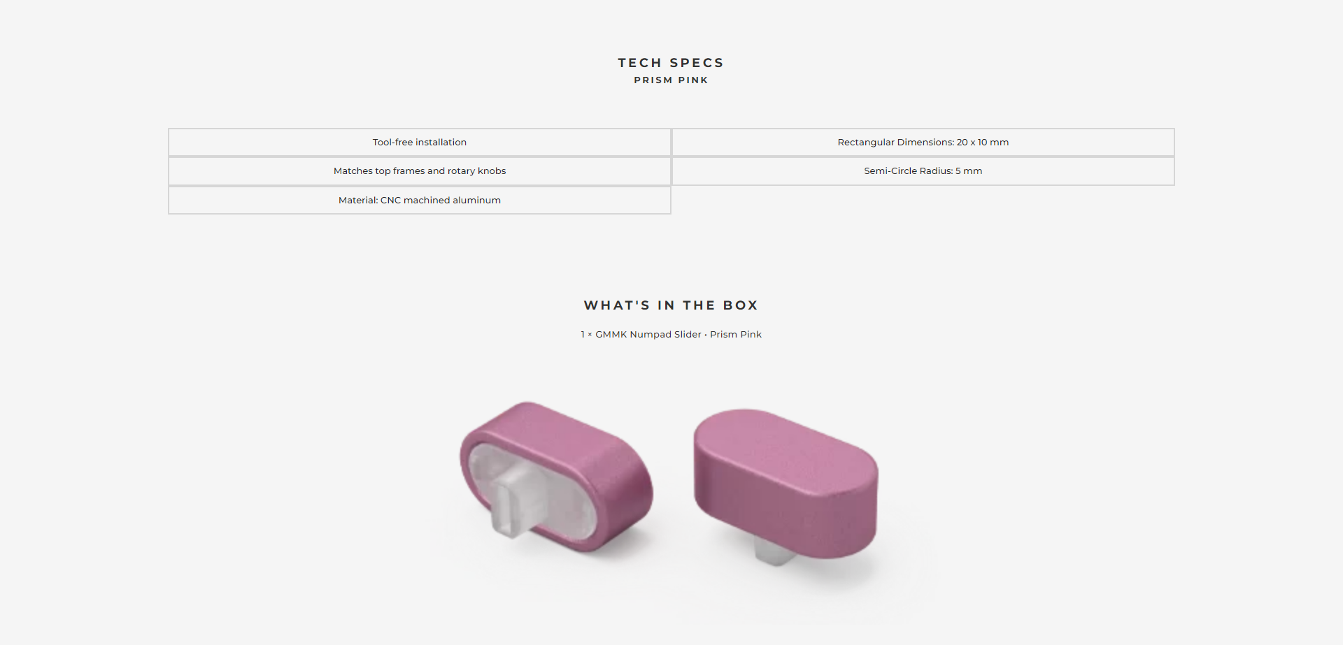 A large marketing image providing additional information about the product Glorious GMMK Numpad Slider - Prism Pink - Additional alt info not provided